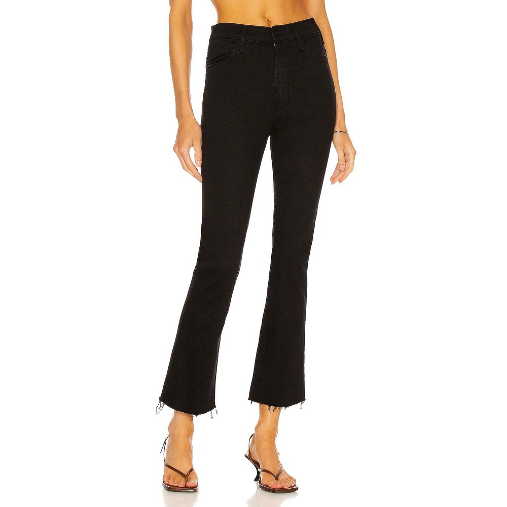 Mother The Hustler Ankle Fray Jeans Not Guilty Black High Rise 1117-180 Size 26
